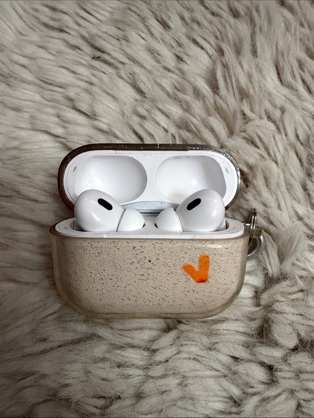 Apple AirPods Pro White with Beige Speckled Case